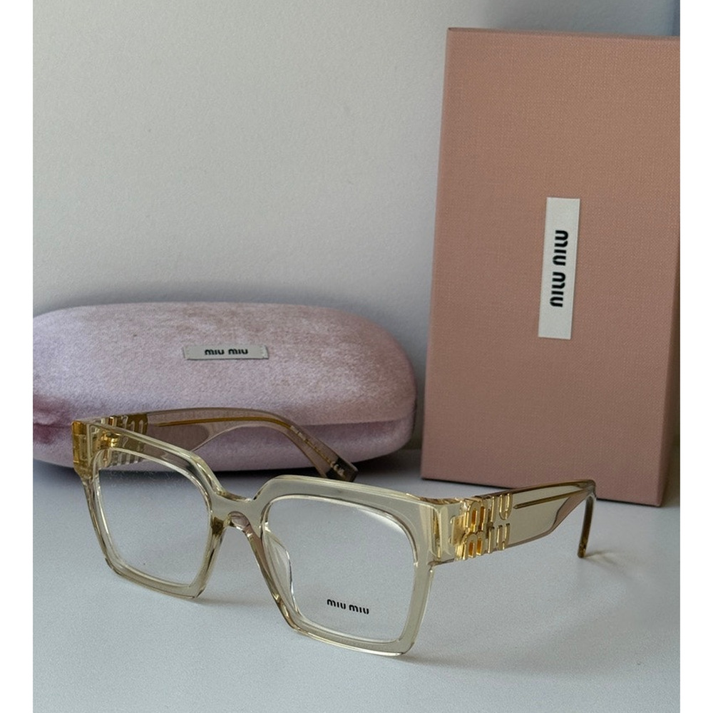 NEW Miu Miu MU04UV Oversized Square Eyeglasses in Sand